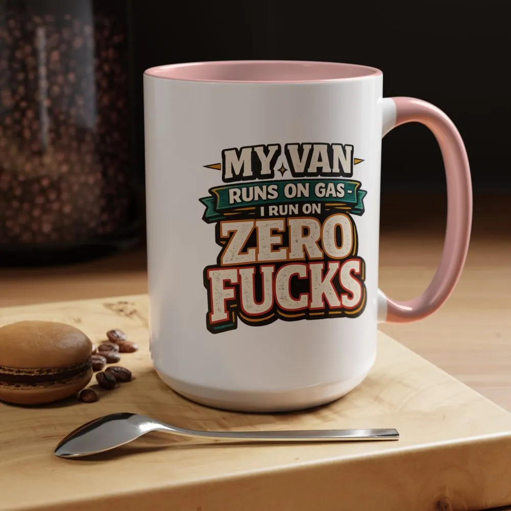 Accent Coffee Mug (11, 15oz) — "My Van Runs On Gas" Design F**K-Line