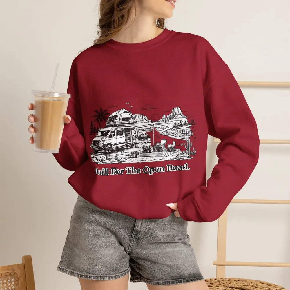 12518690850299460066_2048.jpeg Unisex Heavy Blend™ Crewneck Sweatshirt — "Built For The Open Road" Design Minimal-Line