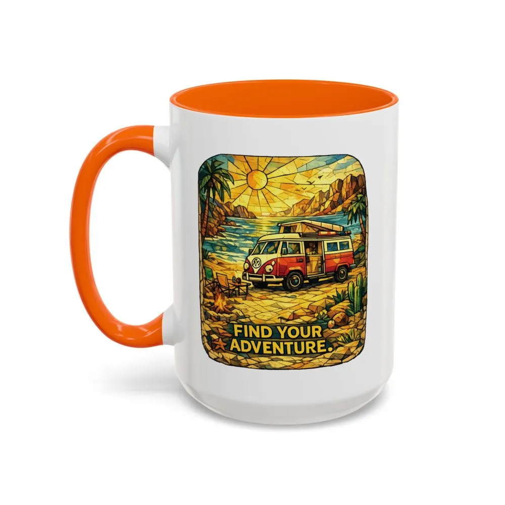12518924462654377882_2048.jpeg Accent Coffee Mug (11, 15oz) — ""Find Your Adventure"" Design Cubic-Line