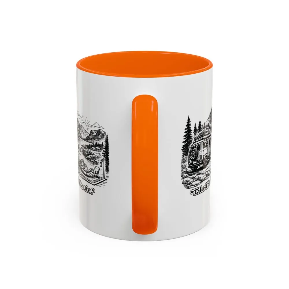 12520940564073241085_2048.jpeg Accent Coffee Mug (11, 15oz) — "Take The Scenic Route" Design Minimal-Line