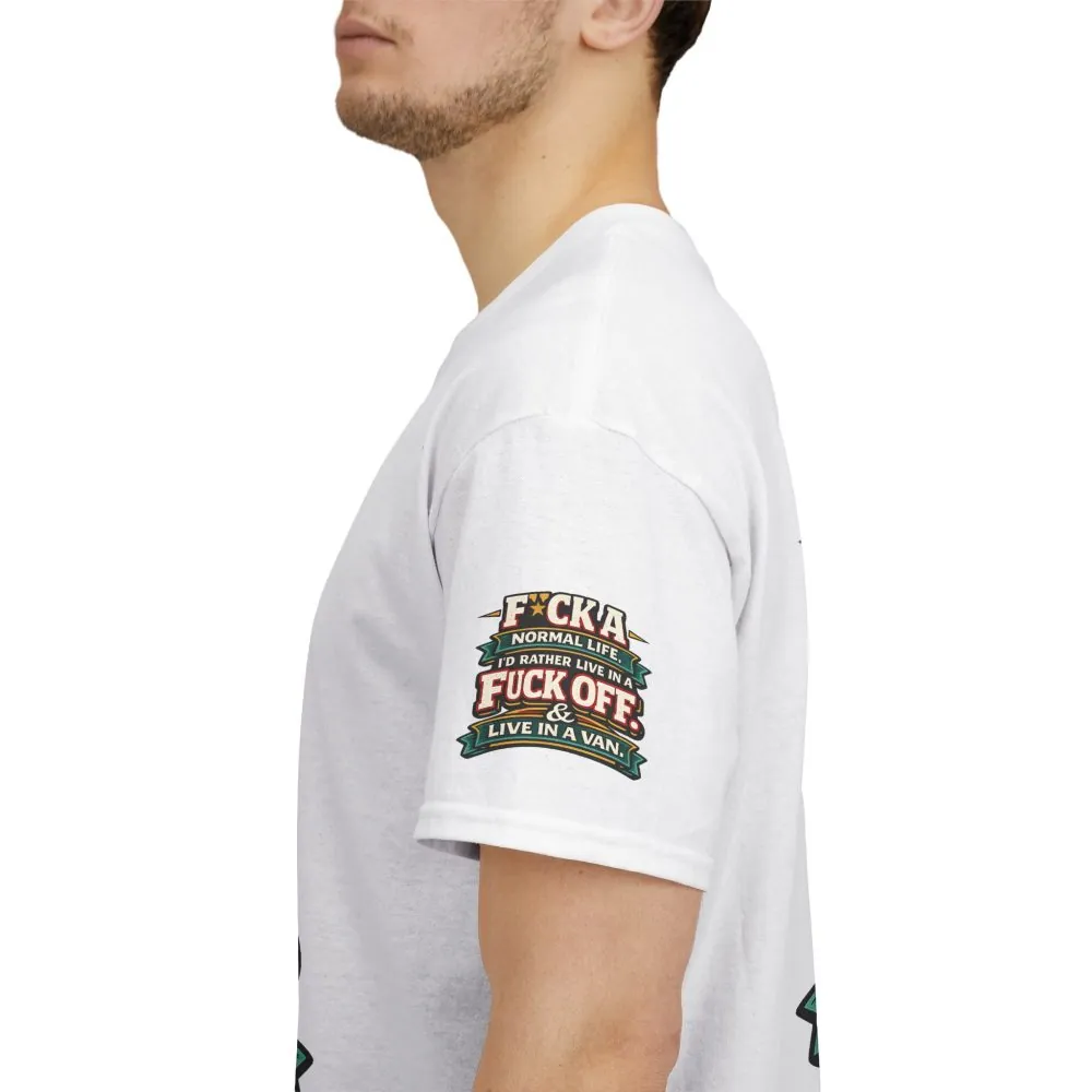 Unisex Heavy Cotton Tee — "Fuck A Normal Life" Design F**K-Line