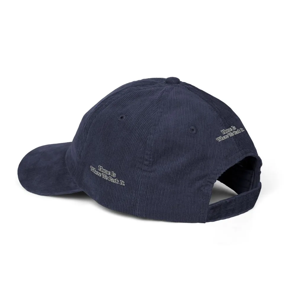 12534215622823075781_2048.jpeg Vintage Corduroy Cap (Embroidery) — "Home Is Where You Park It" Embroidered Hat