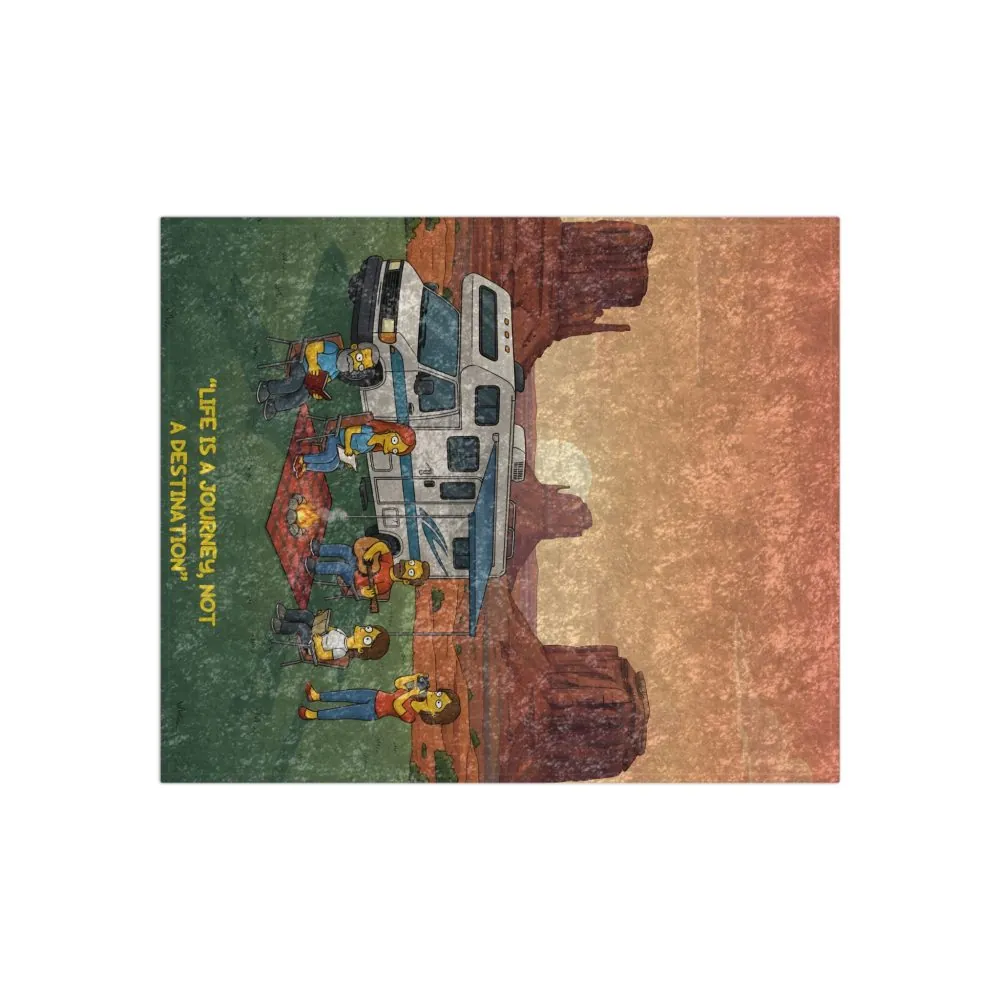 12549366362479412328_2048.jpeg Crushed Velvet Blanket —"Life Is A Journey-Not A Destination" Design Sitcom-Line (Campervan)