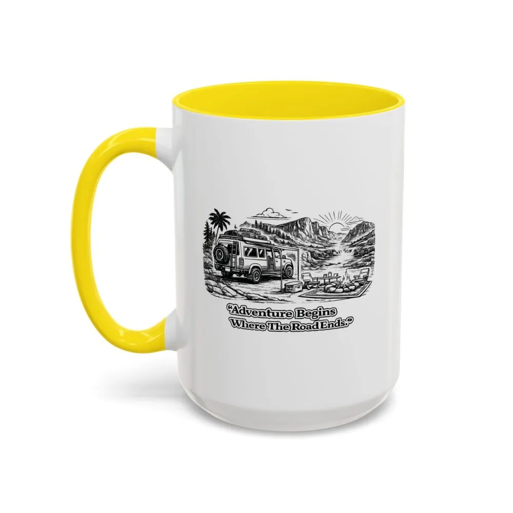 125625344161048994_2048.jpeg Accent Coffee Mug (11, 15oz) — "Adventure Begins Where The Road Ends" Design Minimal-Line