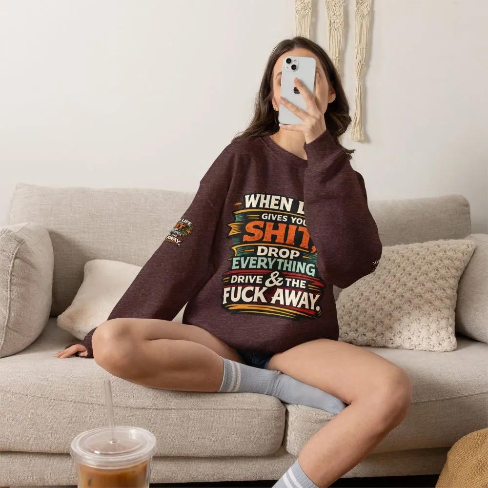 12562605821310561526_2048.jpeg Unisex Heavy Blend™ Crewneck Sweatshirt — "When Live Gives You Shit" Design F**K-Line