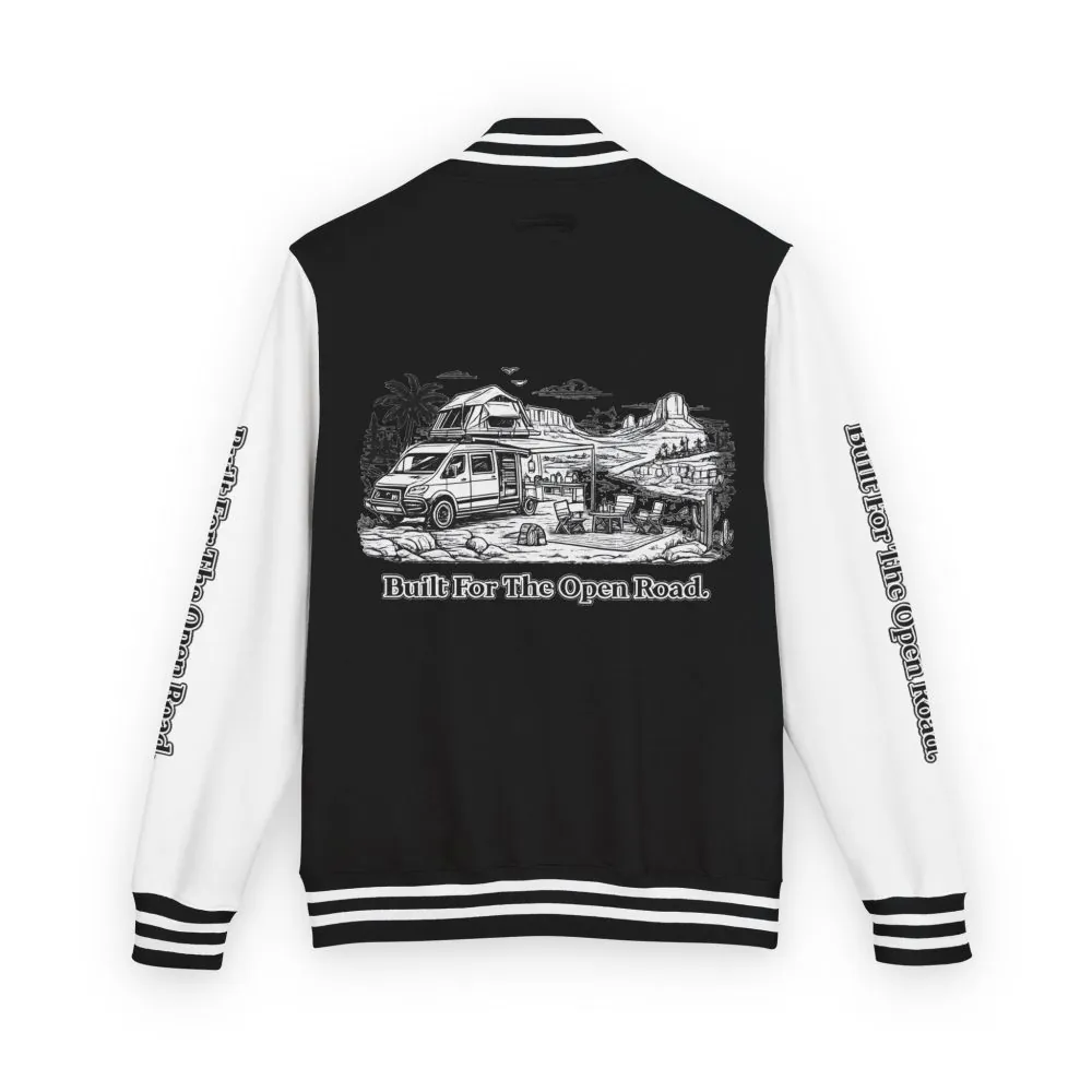 12564216859693167304_2048.jpeg Unisex Heavyweight Letterman Jacket — "Built For The Open Road" Travel Varsity Coat