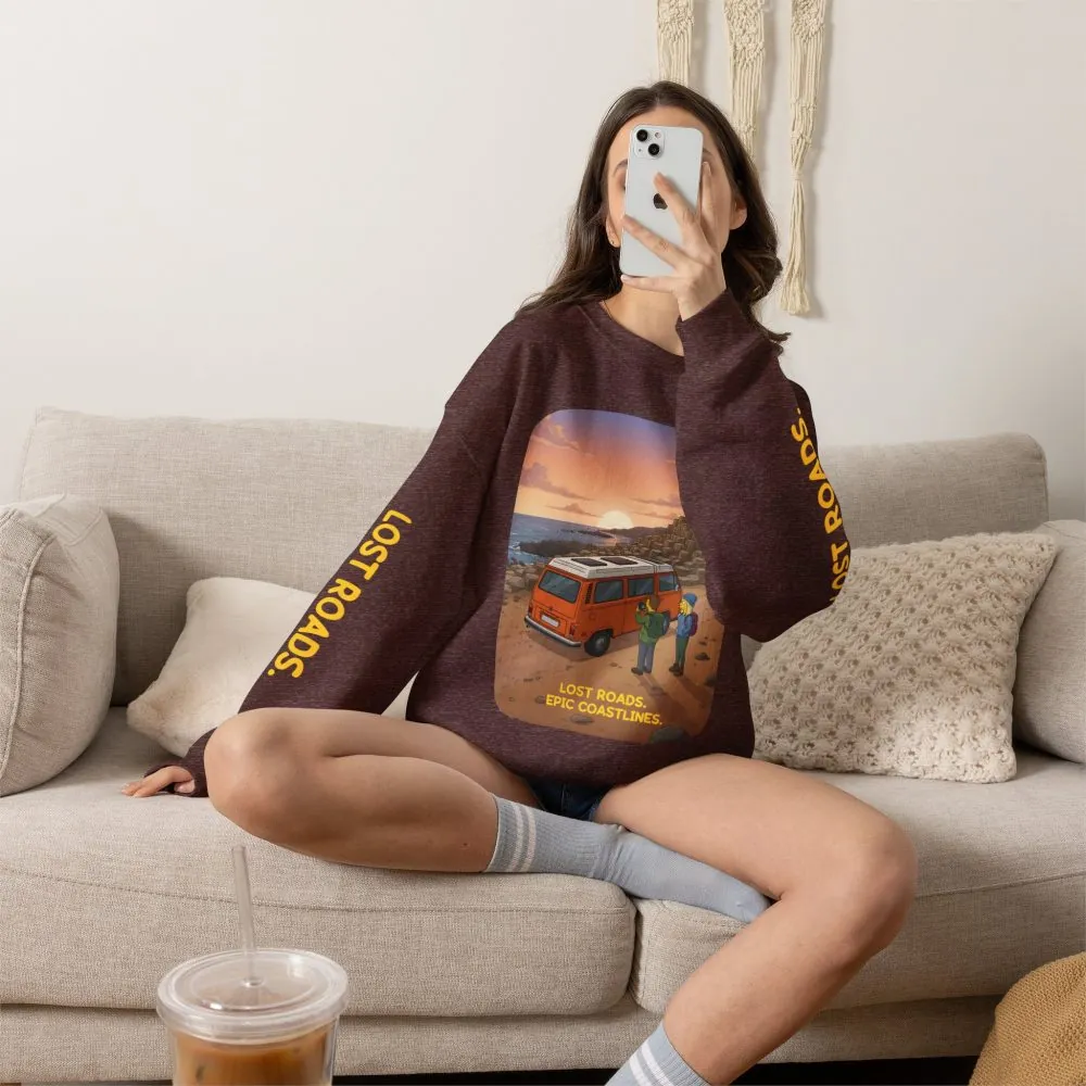 12565616748869023769_2048.jpeg Unisex Heavy Blend™ Crewneck Sweatshirt — "Lost Roads Epic Coastlines" Design Sitcom-Line