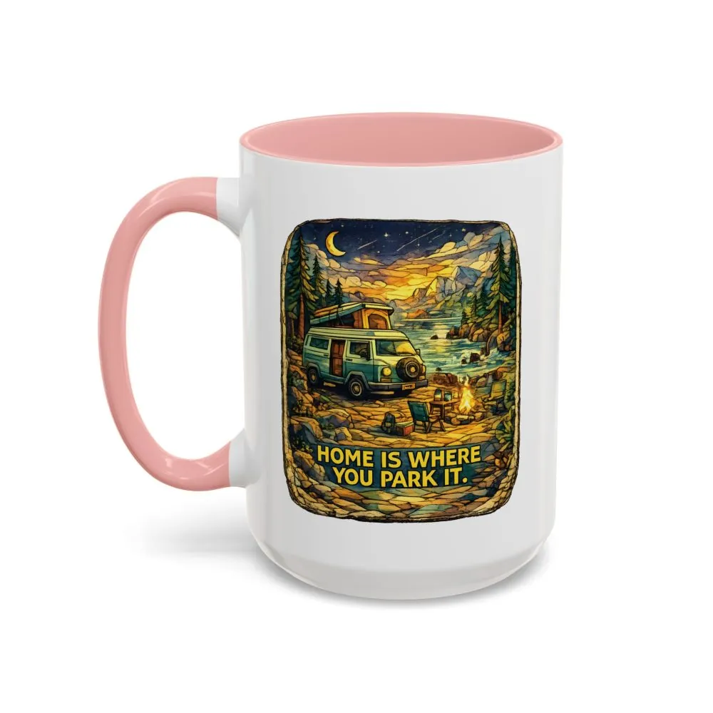 12568351099874581187_2048.jpeg Accent Coffee Mug (11, 15oz) — "Home Is Where You Park It" Design Cubic-Line