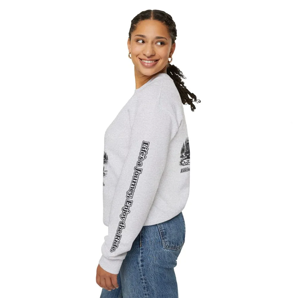 12569123089014594751_2048.jpeg Unisex Heavy Blend™ Crewneck Sweatshirt — "Lifes A Journey,Enjoy The Ride" Design Minimal-Line