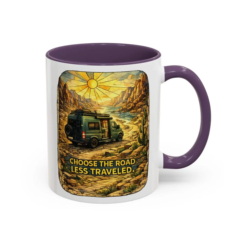 12572797911603981324_2048.jpeg Accent Coffee Mug (11, 15oz) — "Choose The Road Less Traveled" Design Cubic-Line