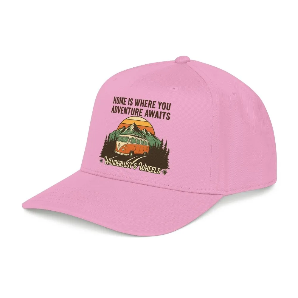 Baseball Cap - "Home Is Where You Adventure Awaits" Mid Profile Baseball Cap