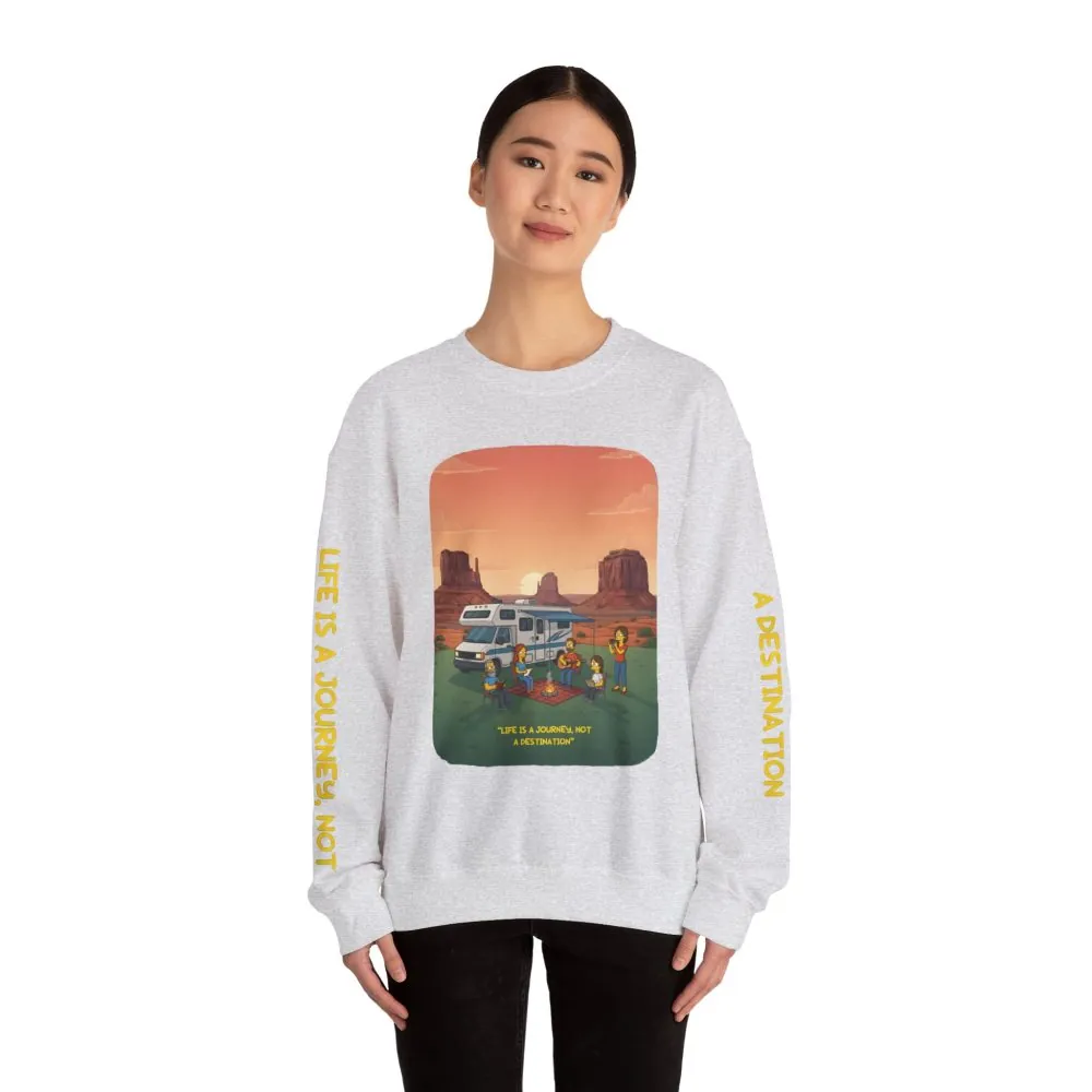 1259562792345014134_2048.jpeg Unisex Heavy Blend™ Crewneck Sweatshirt — "Life Is A Journey-Not A Destination" Design Sitcom-Line