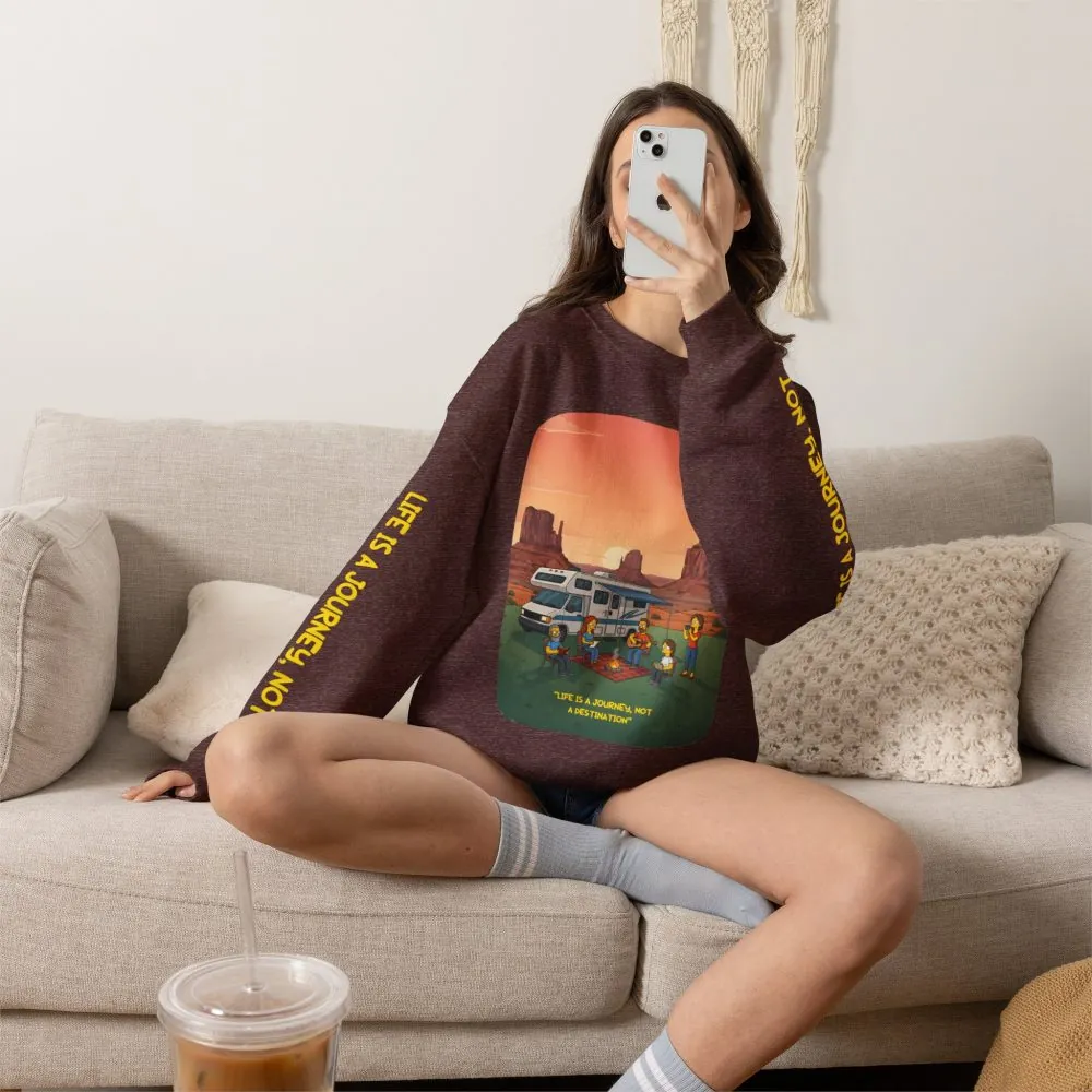 12596353760351263843_2048.jpeg Unisex Heavy Blend™ Crewneck Sweatshirt — "Life Is A Journey-Not A Destination" Design Sitcom-Line