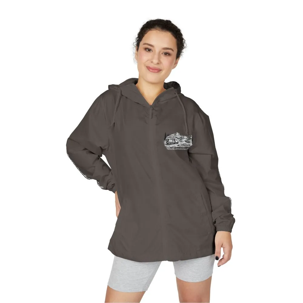 12600110142385409450_2048.jpeg Unisex Full-Zip Windbreaker Jacket — "Take The Scenic Route" (Design "Minimal-Line")