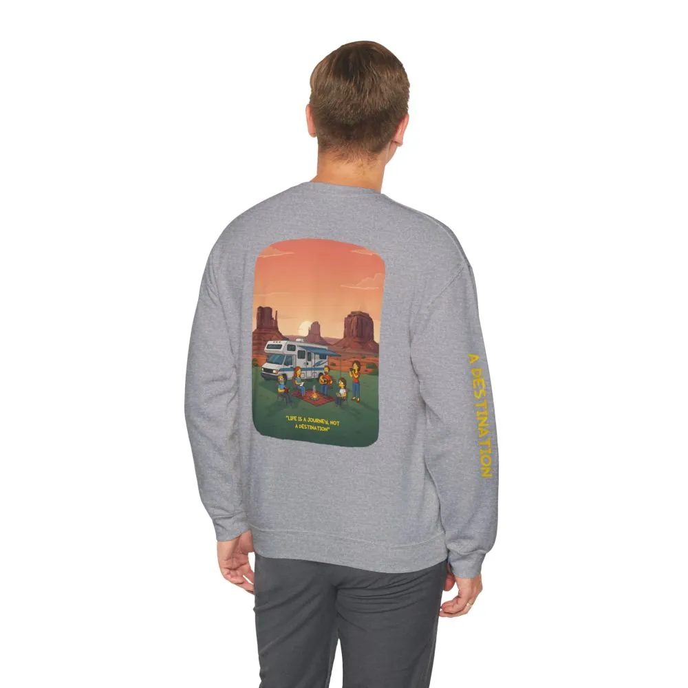 12611141367432848815_2048.jpeg Unisex Heavy Blend™ Crewneck Sweatshirt — "Life Is A Journey-Not A Destination" Design Sitcom-Line