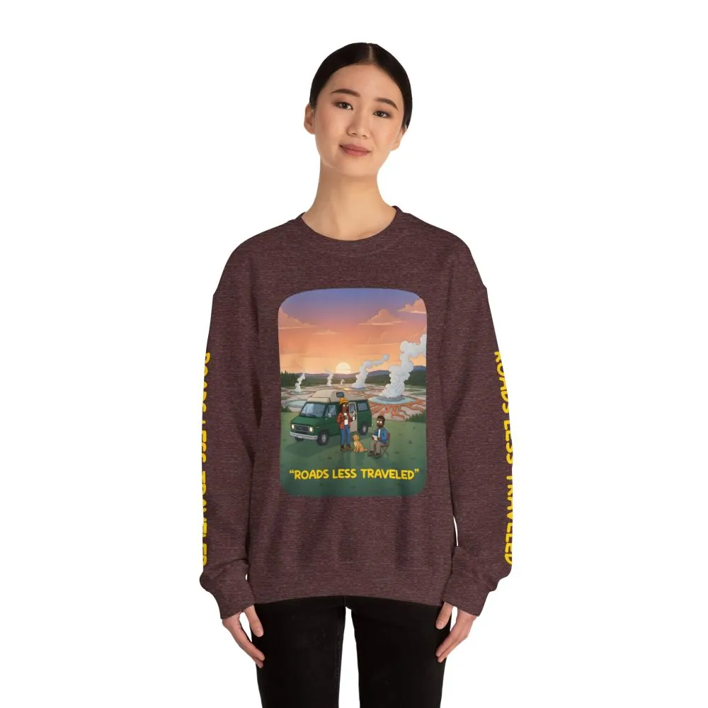 12614354855115220985_2048.jpeg Unisex Heavy Blend™ Crewneck Sweatshirt — "Roads Less Traveled" Design Sitcom-Line
