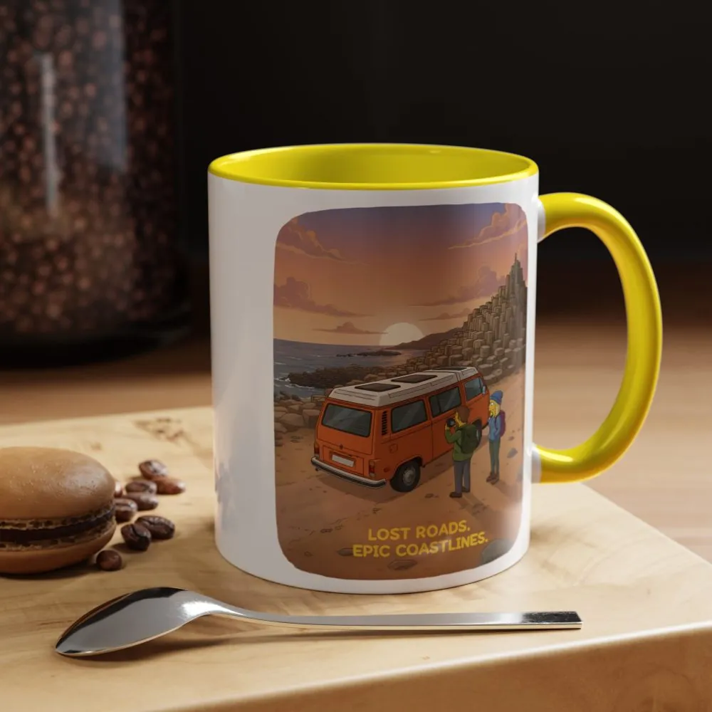 Accent Coffee Mug (11, 15oz) — "Lost Roads Epic Coastlines" Design Sitcom-Line