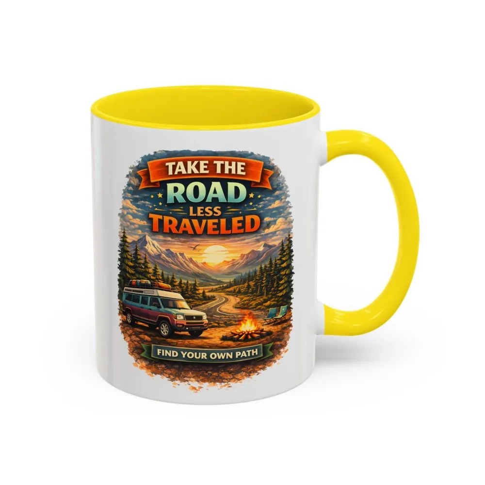 1262266398205410657_2048.jpeg Accent Coffee Mug (11, 15oz) — "Take The Road Less Traveled" Design Scenic-Line