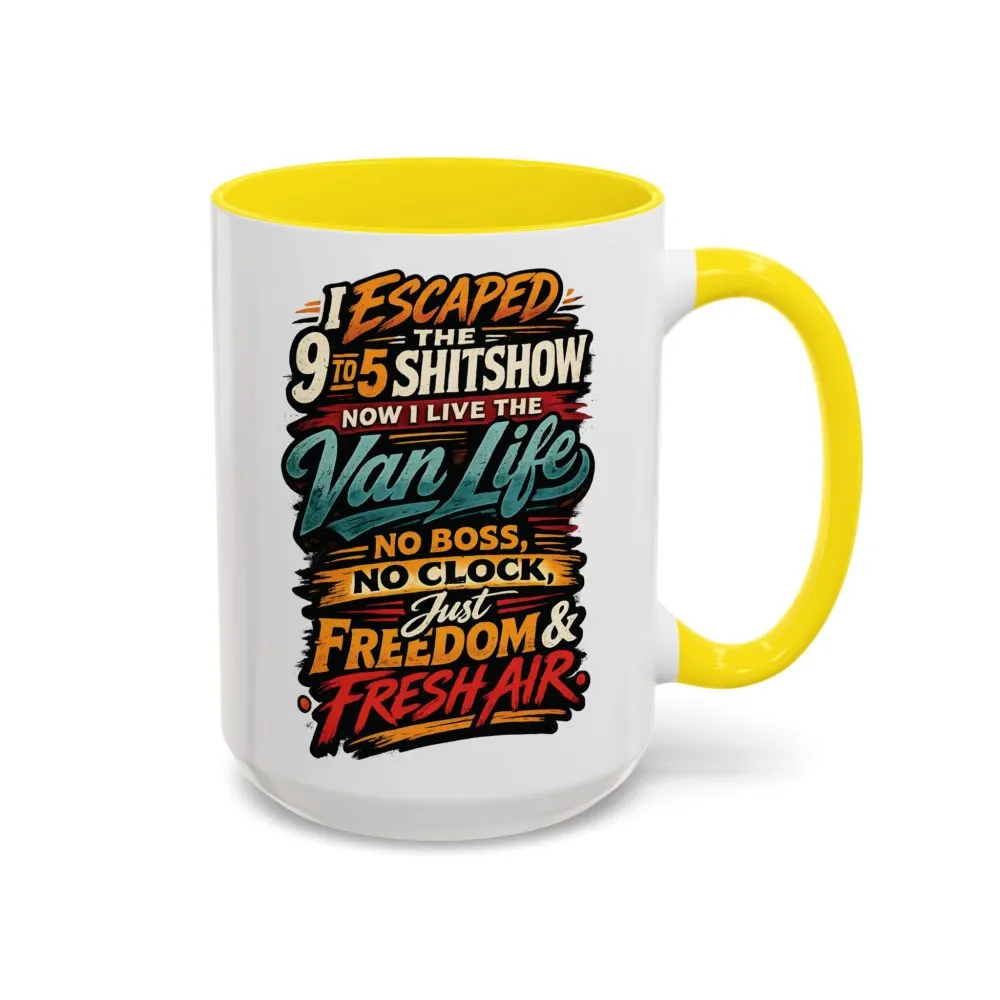 12626942719964829739_2048.jpeg Accent Coffee Mug (11, 15oz) — "I Escaped The 9 To 5" Design F**K-Line