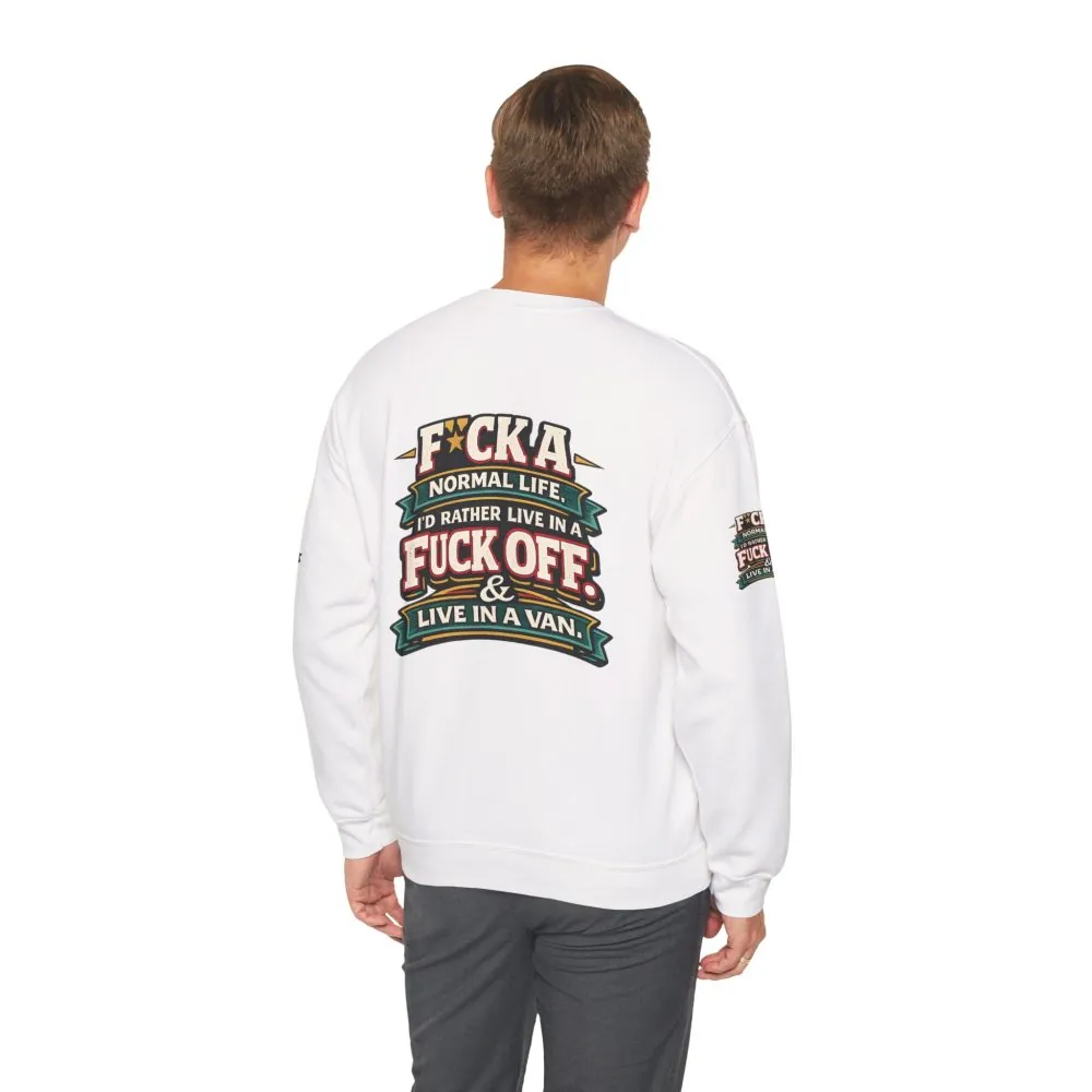 12627418618230671241_2048.jpeg Unisex Heavy Blend™ Crewneck Sweatshirt — "Fuck A Normal Life" Design F**K-Line
