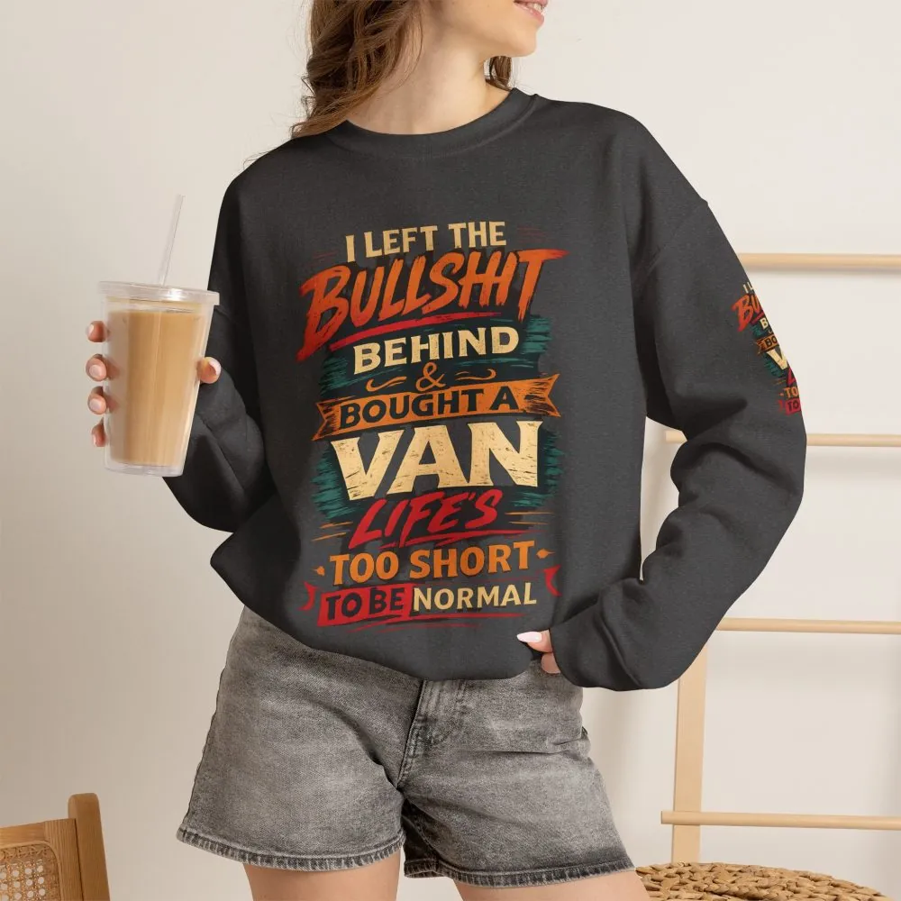 Unisex Heavy Blend™ Crewneck Sweatshirt — "I Left The Bullshit" Design F**K-Line