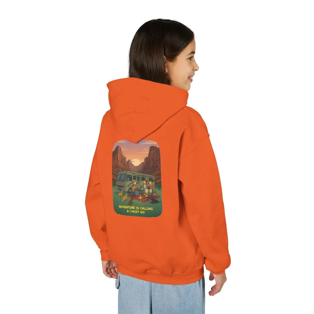 12644031708129713901_2048.jpeg Youth Hoodie(Gildan) – "Adventure Is Calling-I Must Go" (Design Sitcom-Line)