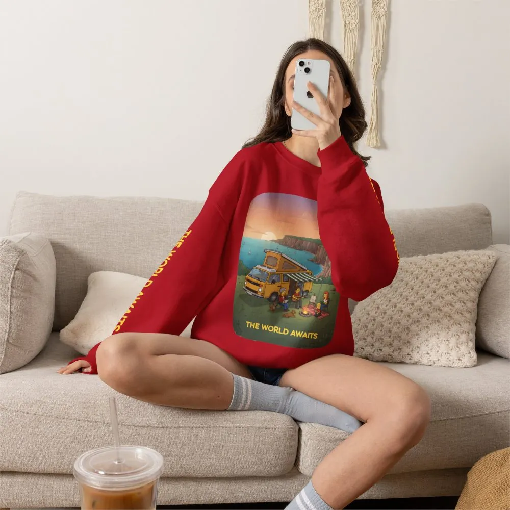 12658695060655118407_2048.jpeg Unisex Heavy Blend™ Crewneck Sweatshirt — "The World Awaits" Design Sitcom-Line