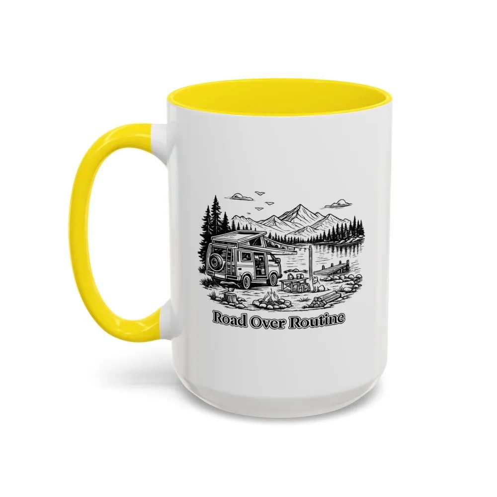 12660172832462080147_2048.jpeg Accent Coffee Mug (11, 15oz) — "Road Over Routine" Design Minimal-Line