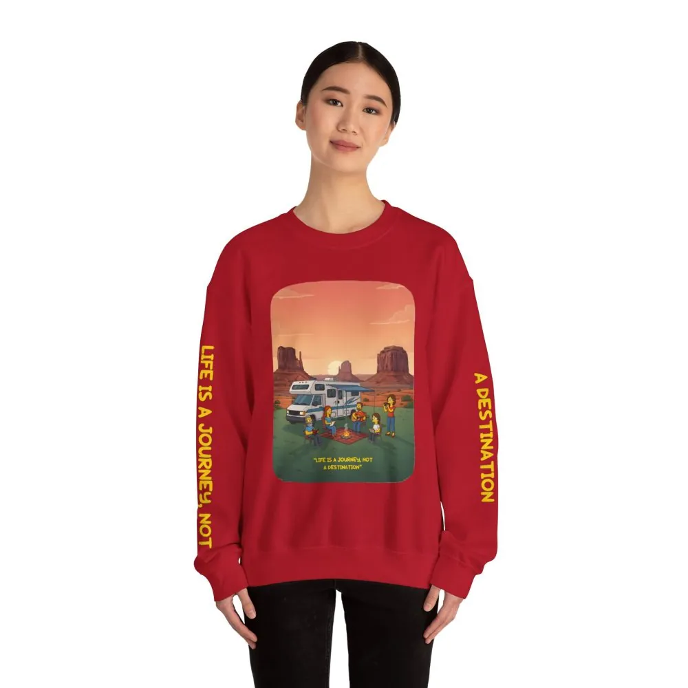 12662376446881429874_2048.jpeg Unisex Heavy Blend™ Crewneck Sweatshirt — "Life Is A Journey-Not A Destination" Design Sitcom-Line