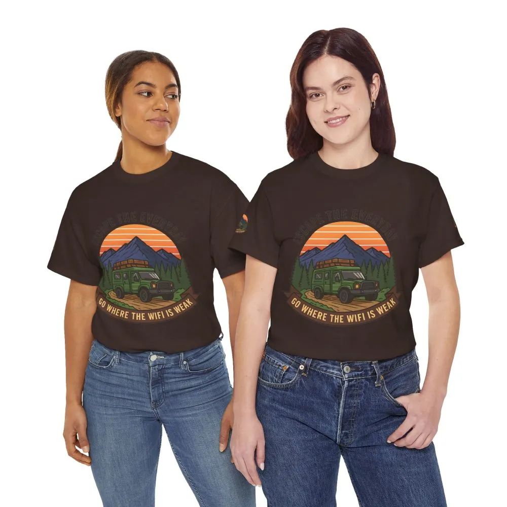 12674100858896603594_2048.jpeg Unisex Heavy Cotton Tee — "Go Where the WiFi Is Weak" Adventure Shirt