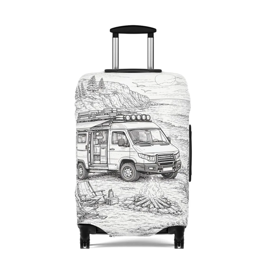 12677555457753414152_2048.jpeg Luggage Cover — Adventure Camper Sketch Travel Suitcase