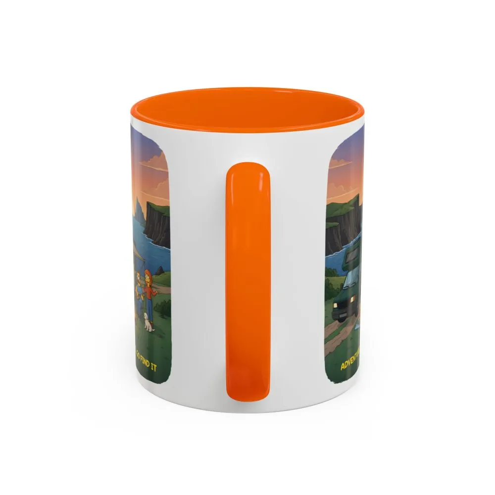 Accent Coffee Mug (11, 15oz) — "Adventure Awaits-Go Find It"" Design Sitcom-Line