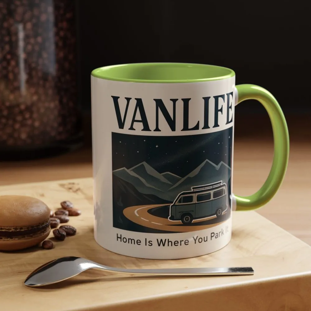 12683692934124641576_2048.jpeg Coffee Mug — "Vanlife - Home Is Where You Park It" Accent Campervan Travel Mug
