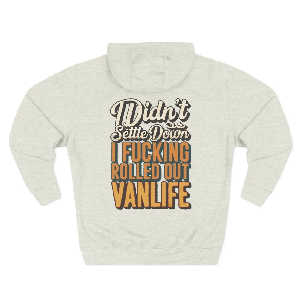 Three-Panel Fleece Hoodie - "Dind´t Settle Down" Design F**K-Line