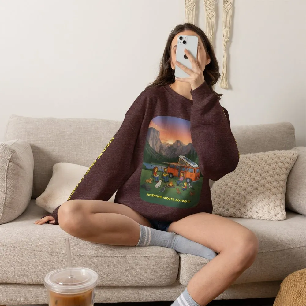 1271753476462809764_2048.jpeg Unisex Heavy Blend™ Crewneck Sweatshirt — "Adventure Awaits-Go Find It"" Design Sitcom-Line