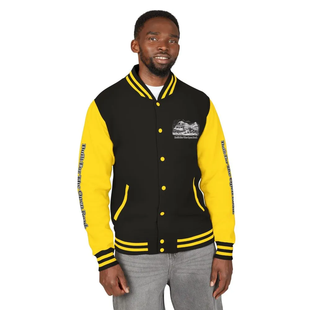 12722001272336262706_2048.jpeg Unisex Heavyweight Letterman Jacket — "Built For The Open Road" Travel Varsity Coat