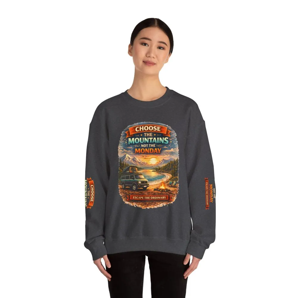 12725890853590853409_2048.jpeg Unisex Heavy Blend™ Crewneck Sweatshirt — "Choose The Mountens" Design Scenic-Line