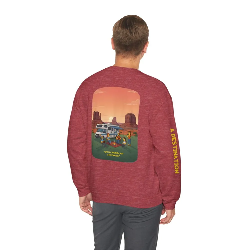 12736723978601907279_2048.jpeg Unisex Heavy Blend™ Crewneck Sweatshirt — "Life Is A Journey-Not A Destination" Design Sitcom-Line