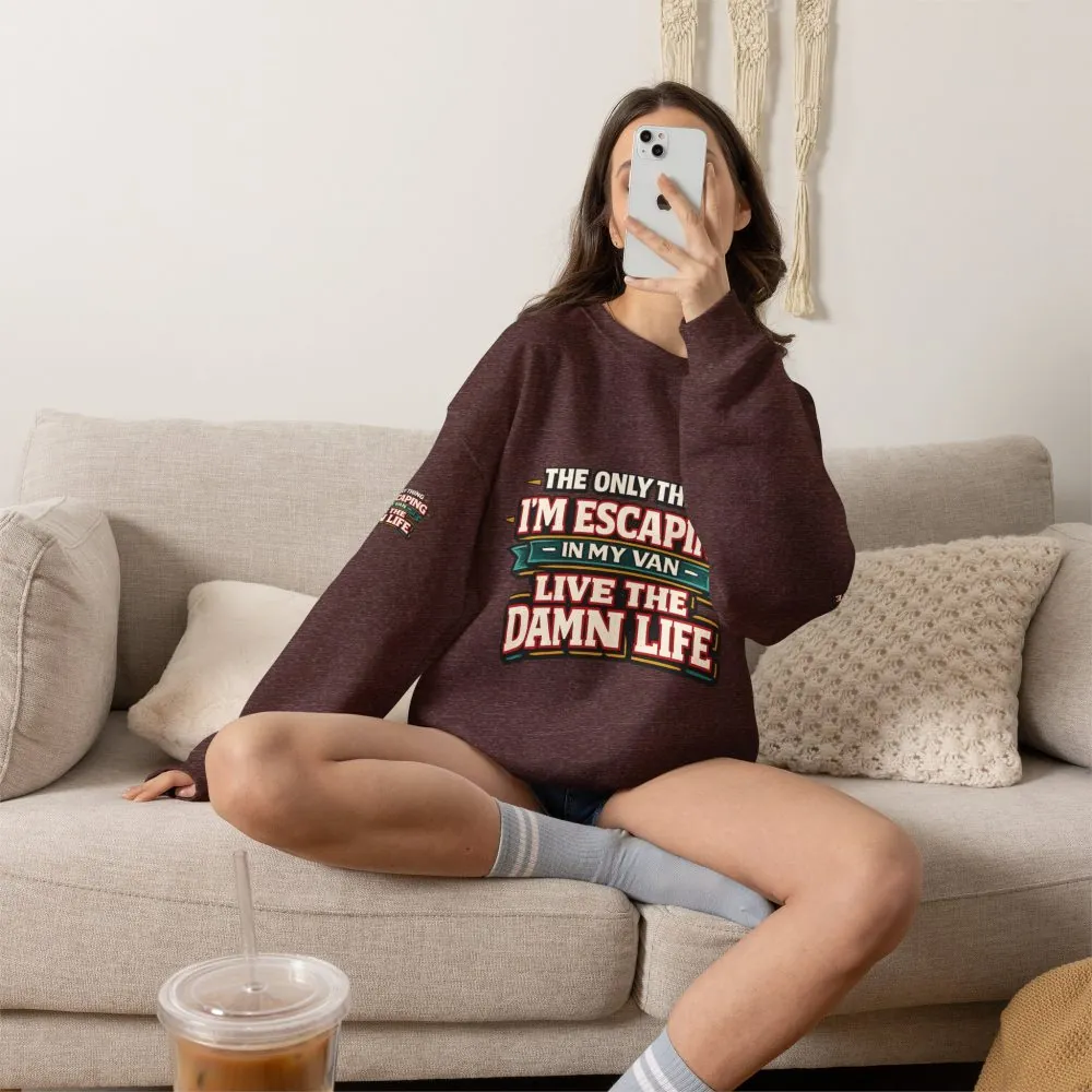 Unisex Heavy Blend™ Crewneck Sweatshirt — "The Only Thing I´m Escaping" Design F**K-Line