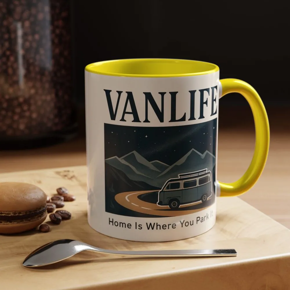 12747450118471999315_2048.jpeg Coffee Mug — "Vanlife - Home Is Where You Park It" Accent Campervan Travel Mug