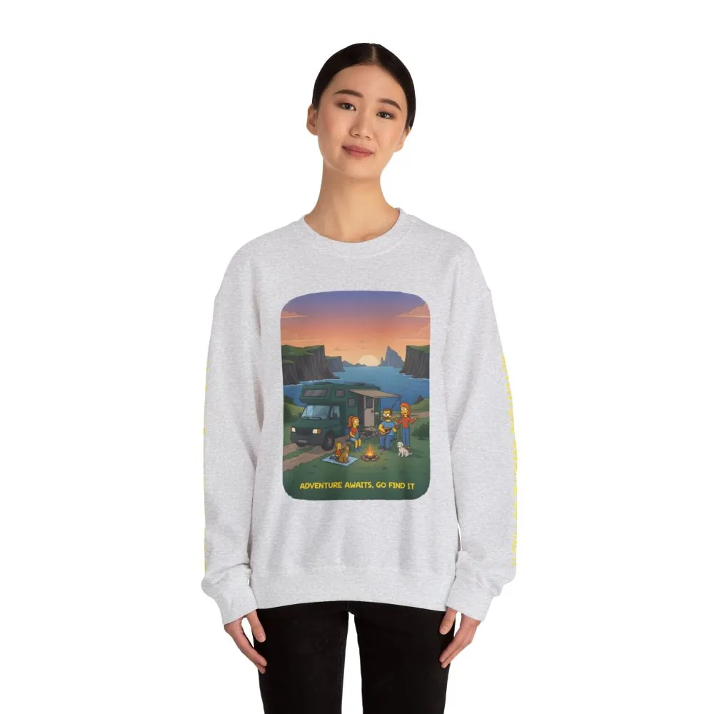 12751699718264172850_2048.jpeg Unisex Heavy Blend™ Crewneck Sweatshirt — "Adventure Awaits-Go Find It"" Design Sitcom-Line