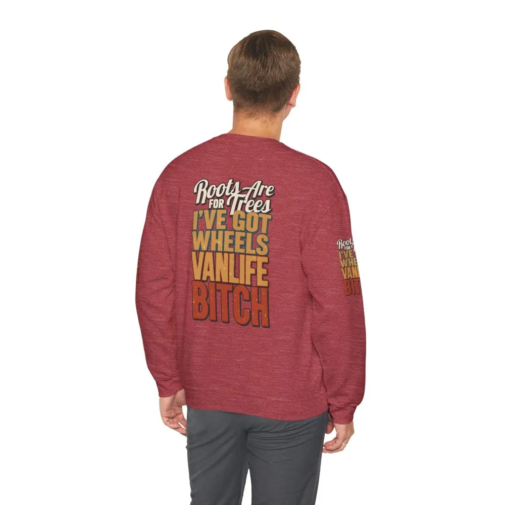 Unisex Heavy Blend™ Crewneck Sweatshirt — "Roots Are For Trees" Design F**K-Line