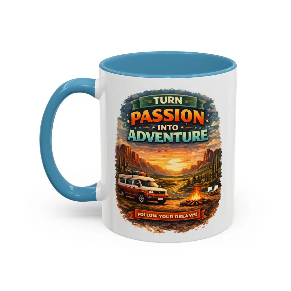 12789859875458816340_2048.jpeg Accent Coffee Mug (11, 15oz) — "Turn Passion Into Adventure" Design Scenic-Line