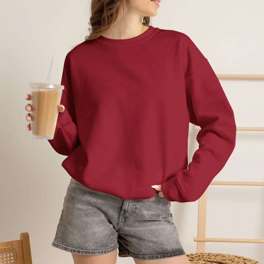 Crewneck Sweatshirt — "ROAD WHERE MADE FOR JOURNEYS-NOT DESTINATIONS" (Only Back printed) Vintage Camper Van Outdoor Graphic