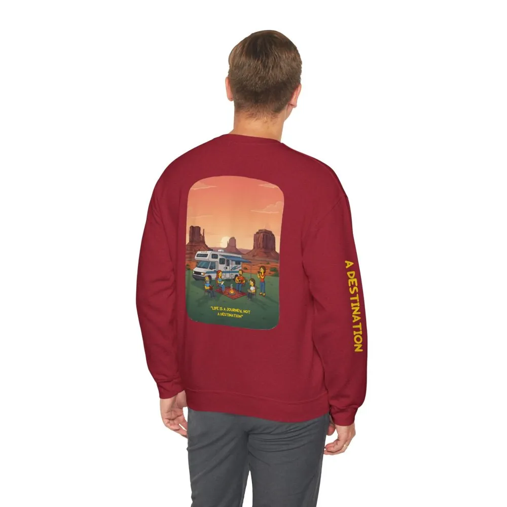12798235377549572819_2048.jpeg Unisex Heavy Blend™ Crewneck Sweatshirt — "Life Is A Journey-Not A Destination" Design Sitcom-Line
