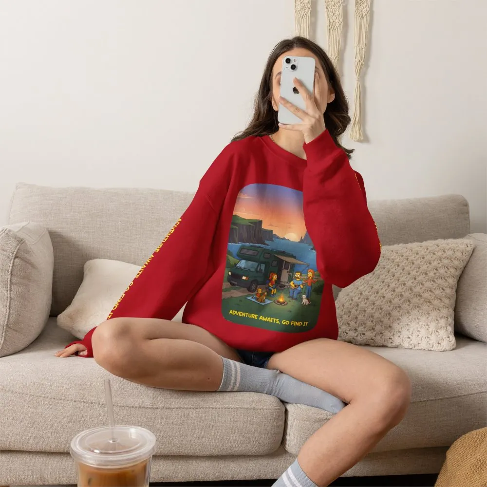 12800216320584042178_2048.jpeg Unisex Heavy Blend™ Crewneck Sweatshirt — "Adventure Awaits-Go Find It"" Design Sitcom-Line