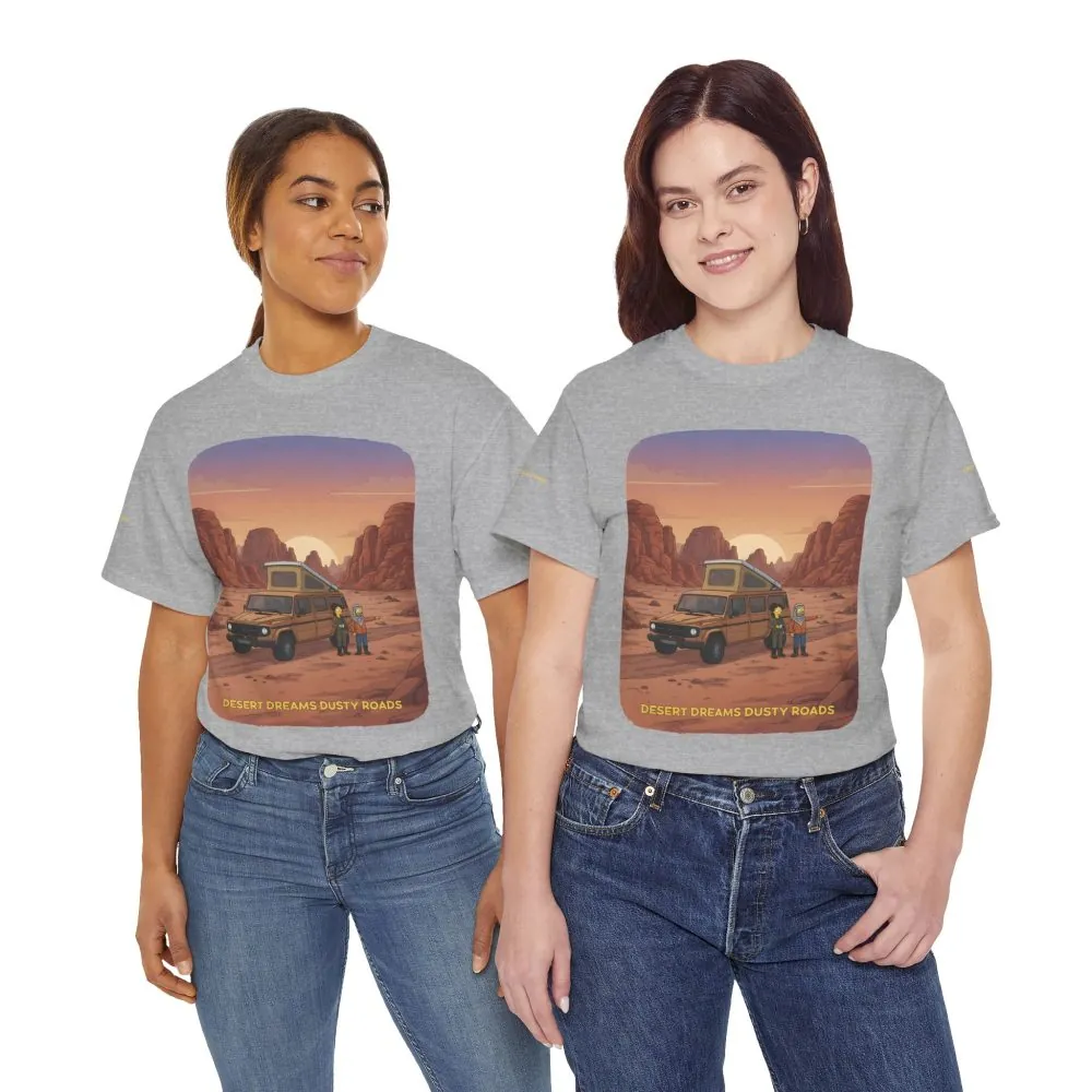 12826389459627461155_2048.jpeg Unisex Heavy Cotton Tee — "Desert Dreams Dusty Roads" Design Sitcom-Line