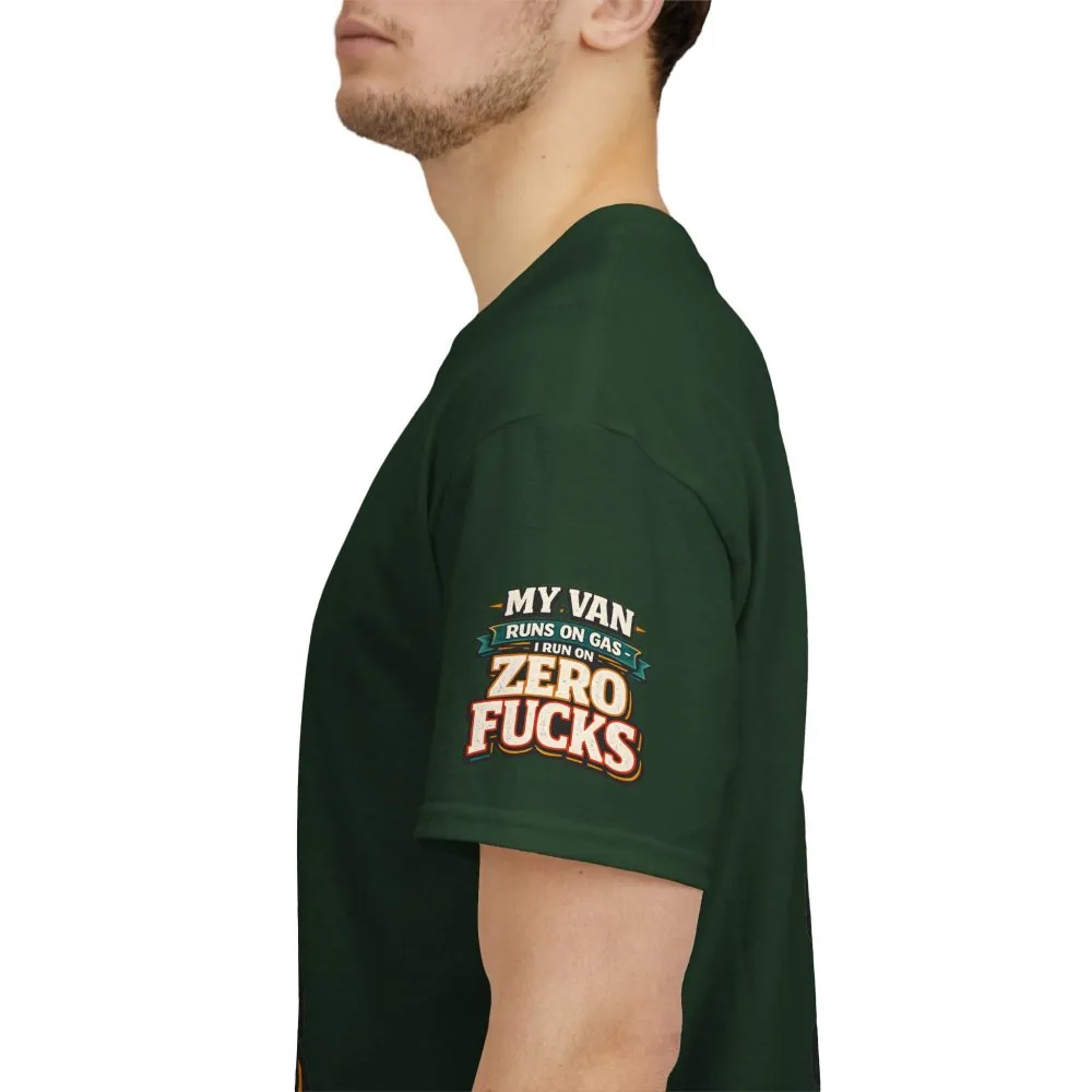 Unisex Heavy Cotton Tee — "My Van Runs On Gas" Design F**K-Line