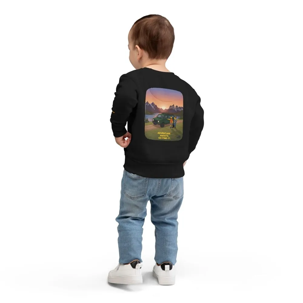 12864455928184886862_2048.jpeg Toddler Sweatshirt - "Adventure Awaits-Go Find It" (Design Sitcom-Line)