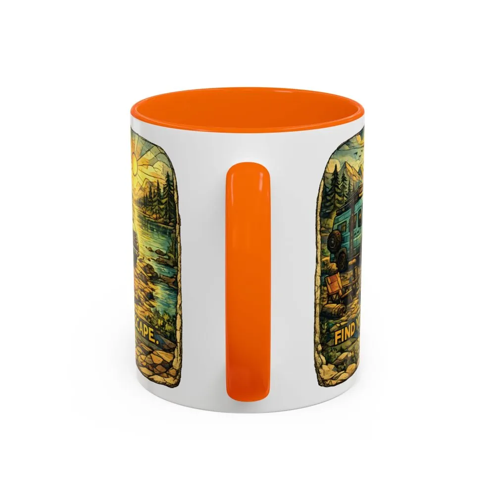 12871867210804545642_2048.jpeg Accent Coffee Mug (11, 15oz) — "Find Your Escape" Design Cubic-Line